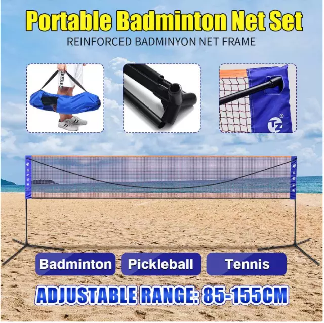 Spphoneix Outdoor Portable Badminton Volleyball Tennis Net Set with Stand/Frame