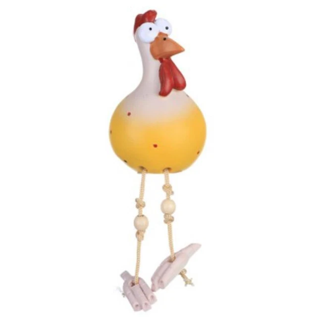 Funny Chicken Statue Resin Ornament Long Leg Rooster Garden Stakes Outdoor Decor 3