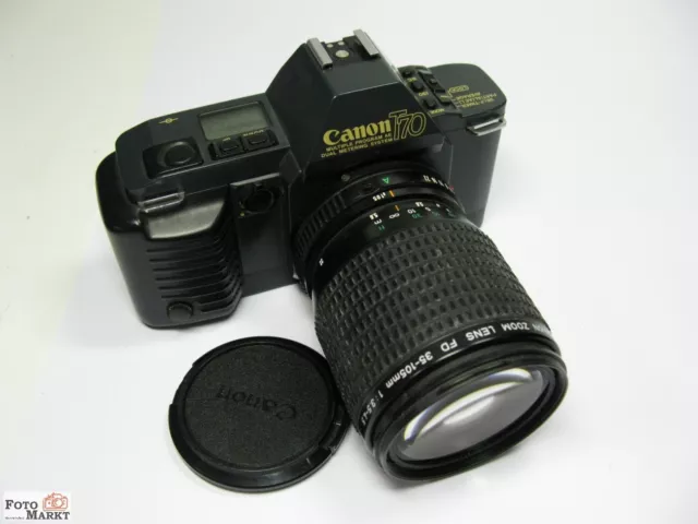 Kit: Canon Slr-Camara T70 + Original Lente de Zoom Fd 35-105/3,5 -4 , 5 Lente