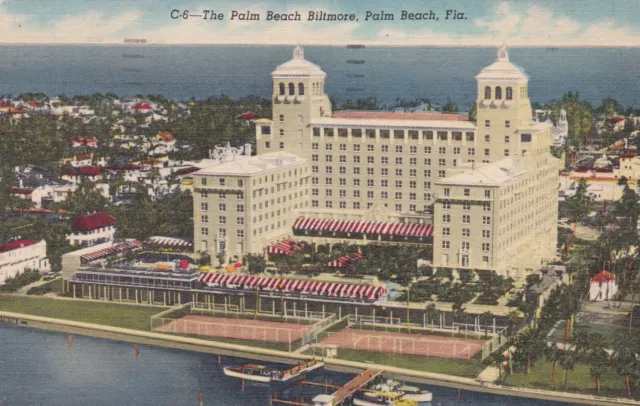 Biltmore Hotel Palm Beach Florida Postcard 1940's