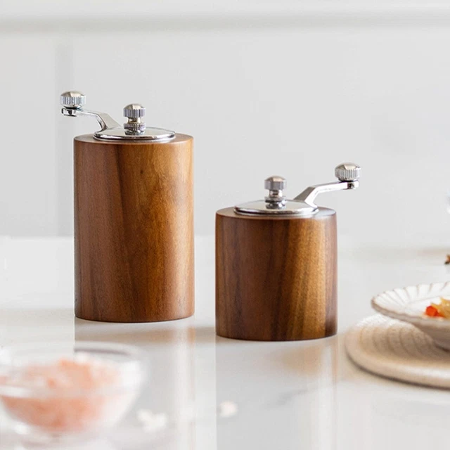 FRESHNESS PRESERVING MANUAL Salt Pepper Grinder Wooden Adjustable Spice