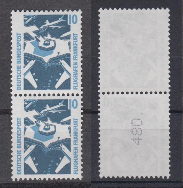 Bund 1347 Av RM senkrechtes Paar mit gerader neuer Nummer SWK 10 Pf postfrisch/2