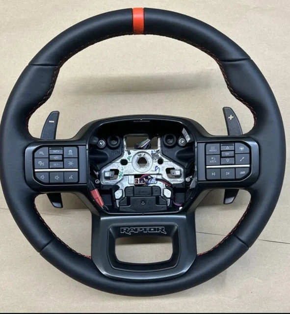 2022 2023 FORD F150 Raptor OEM Heated Leather Steering Wheel W/ Red