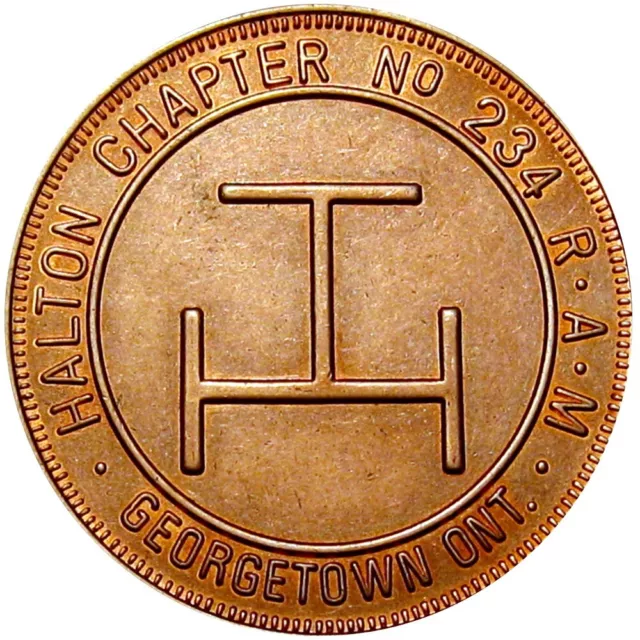 Georgetown Ontario Canada Masonic Chapter Penny Token Halton Chapter No. 234