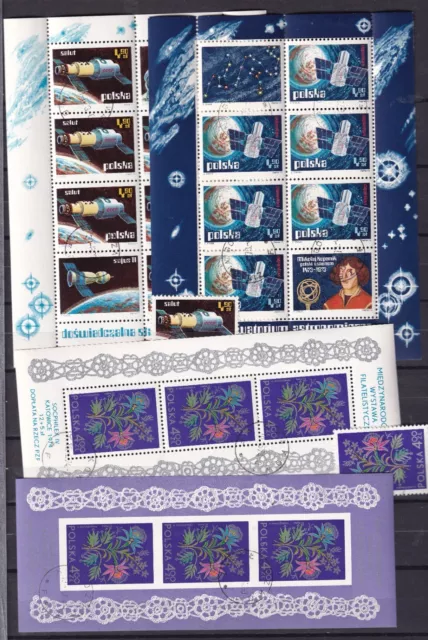 Polen Lot 30 Kleinbogen/Bloks 1970-1979 gestempelt