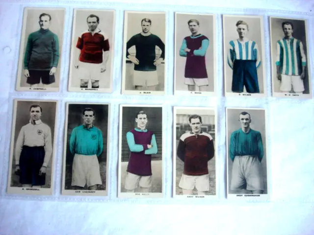 D. C. Thomson Trade Card Set - British Team Of Football 1923 - 11 Card Set.