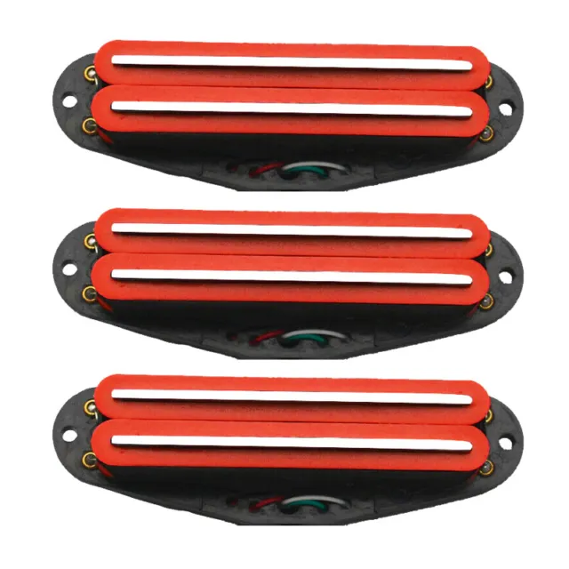 Red Strat SSS Electric Guitar Hot Rail Pickups Humbucker Set of 3 Magnet Ceramic