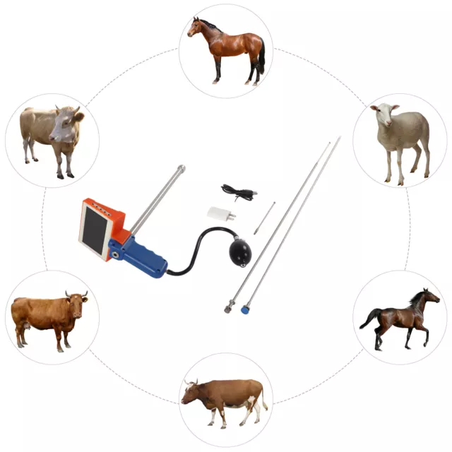 For Cows Cattle w/ Adjustable HD Screen Artificial Visual Insemination Gun Kit