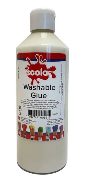 Scola 1L Washable PVA School Glue | Non-toxic for Kids | Paper Cardmaking Craft