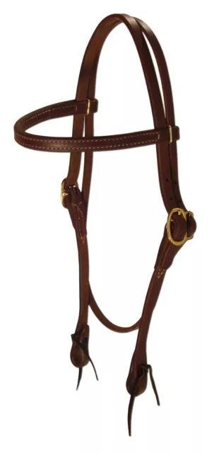 Harness leather browband bridle headstall western tie ends Oiled custom USA H100