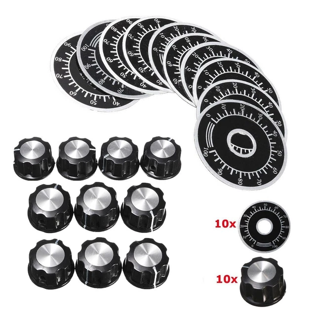 10 Pièce Rotatif Casquette Potentiomètre Boutons Avec Counting Cadran 0-100
