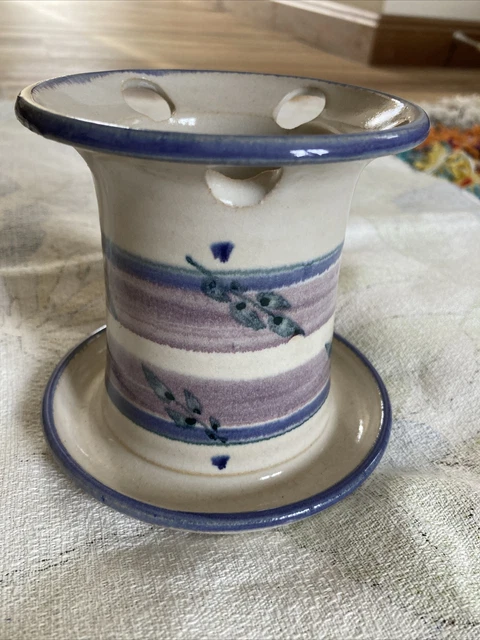 Pottery Studio Art Stoneware Toothbrush Holder York Hill Pottery, Vermont Signed