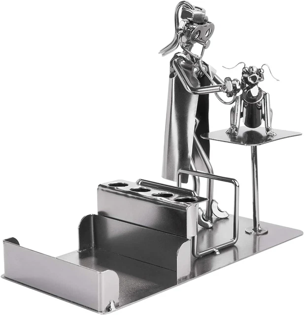 BRUBAKER Homme Pompier Vis - Figurine Métal Avec Porte-Bougie - Cadeau Original Pompier