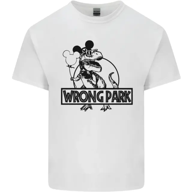 T-shirt top da uomo in cotone Wrong Park Funny T-Rex dinosauro Jurrasic