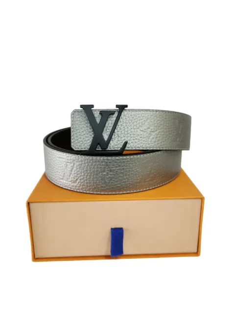 Louis Vuitton Belt, Grey Monogram, Size 90, Preowned in Box WA001