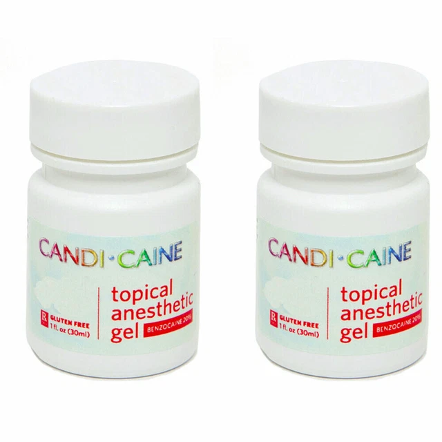 20% Benzocaine Topical Anesthetic Gel Dental STRAWBERRY FLAVOR 1oz 2 Jars USA