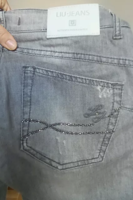 Jeans donna firmato LIU JO bottom up slim fit tg.26 grigio chiaro COME NUOVO