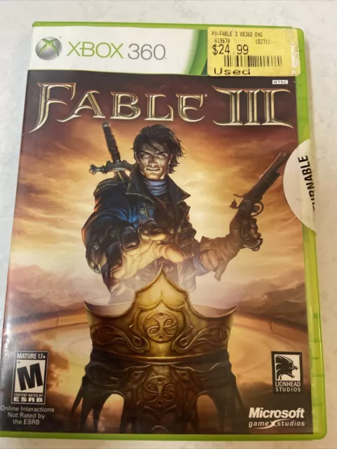 Fable III (Microsoft Xbox 360, 2010) No Manual