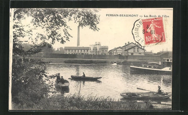 CPA Persan-Beaumont, Les Bords de l´Oise, vue de Fluss 1912
