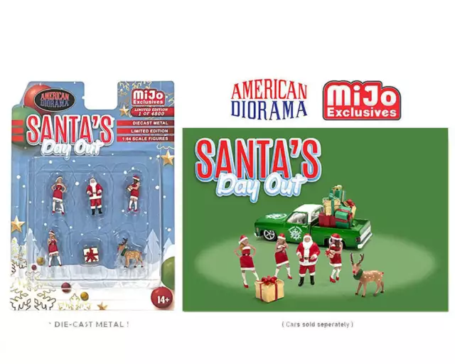 1:64 Figurine Santa's Day Out Set 5 Figurines American Diorama Mijo Limited