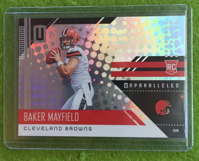 BAKER MAYFIELD ROOKIE CARD UNPARALLELED PRIZM REFRACTOR RC Holo 2018 Panini #208