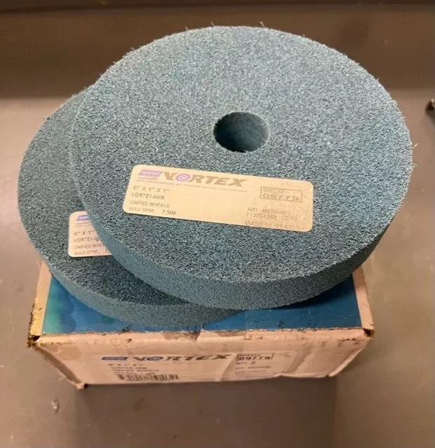 New Norton Vortex 6" x 1" x 1" 9AM Unified Deburring Wheels (2 per box)