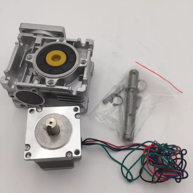 7.5:1 Geared Ratio L76mm Nema23 Stepper Motor 3A 2phase Worm Gearbox Reducer