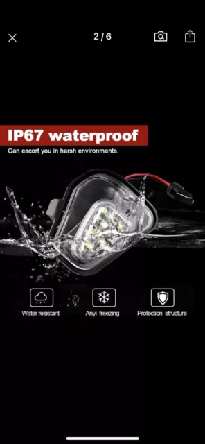 White LED Under Mirror Puddle Light For VW Passat B7 CC Eos Scirocco III