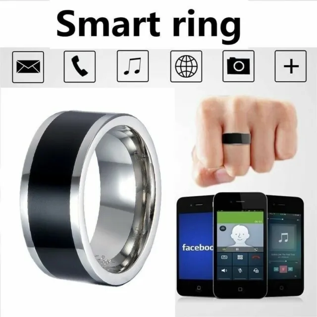 TELEFONO ANDROID INTELLIGENTE digitale multifunzionale anello NFC gioielli  in acciaio inox Regno Unito EUR 5,89 - PicClick IT