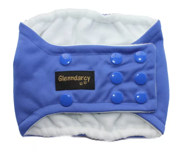 Glenndarcy Dog Belly Band Nappy I Waterproof Fabric I Blue | Poppers