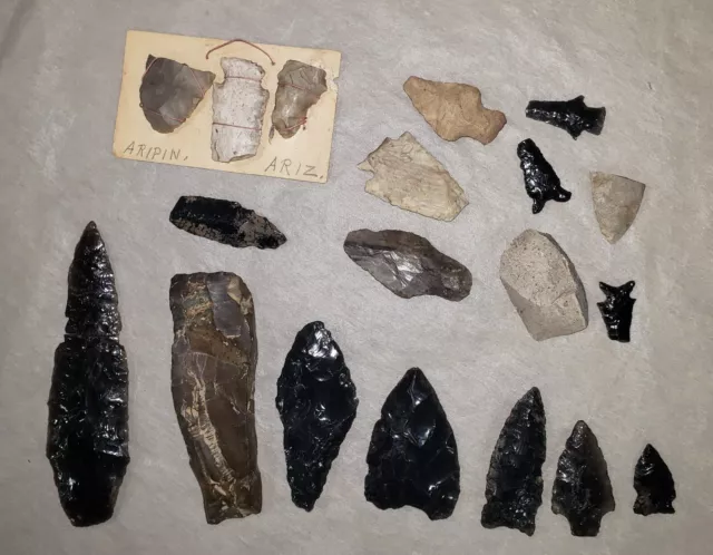 Oregon? Cuchillo de puntas de flecha de piedra indios nativos americanos lanza obsidiana artefactos