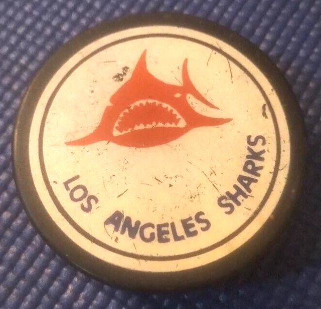LOS ANGELES SHARKS WHA Game Official Puck CZECHOSLOVAKIA 70s Vintage Used RARE