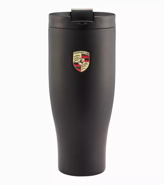 Genuine Porsche Insulated Coffee Thermo Mug Matt Black ~30oz (~900ml) Size XL