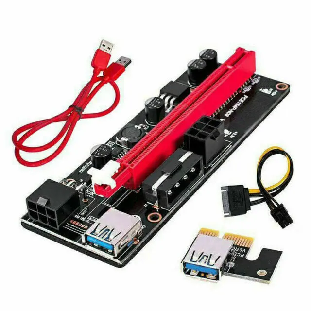 SODIAL USB 3.0 PCI-E Express 1 to 16x Extender Riser Card Adapter X3