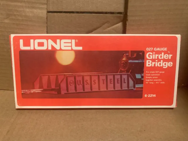 NOS Vtg Lionel 6-2214 027 Gauge Single Track Girder Bridge Read Full Description