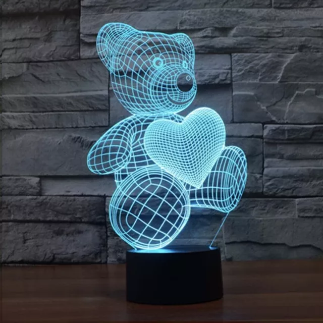 Coolzon Lampada 3D LED Illusion Lampada da comodino Lampade di ricarica USB 2