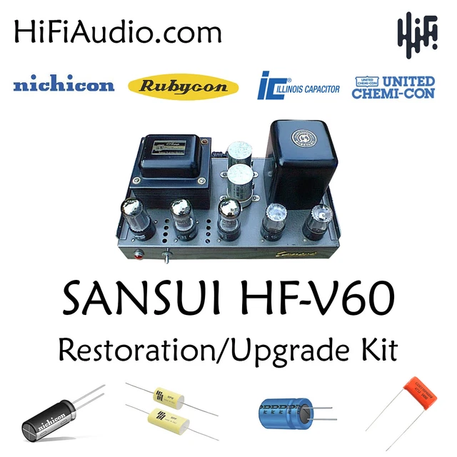 SANSUI HFV60 AMPLIFIER rebuild restoration Capacitor Kit fix repair