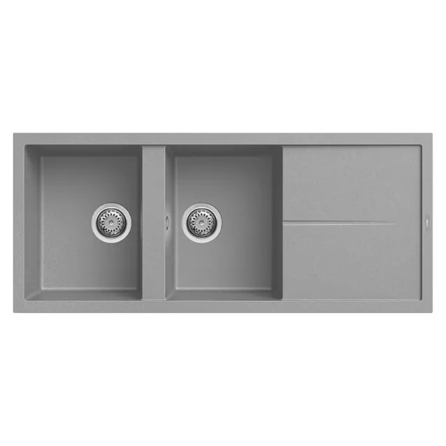 Lavello Elleci Incasso Cucina Unico 500 2 Vasche 116x50 Grigio Cemento LGU50048