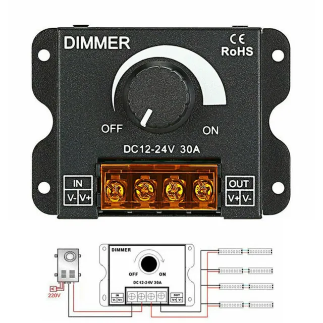 LED dimmer PWM controller DC 12V-24V brightness controller switch light switch