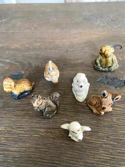 7 Wade Whimsies including the Owl, Made In The 1950's