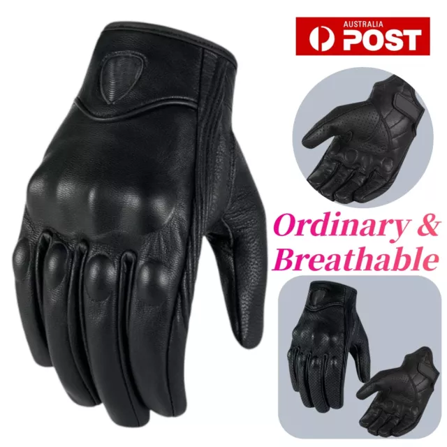 Motorcycle Gloves Leather Waterproof Breathable Summer Outdoor Motorbike Racing