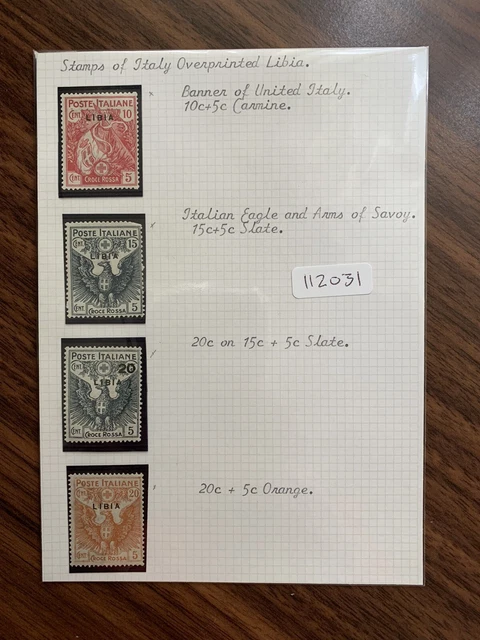 Italian Colony Libya 1915 Red Cross Overprints (4v Set) (SG 17-20) M/H (1205)