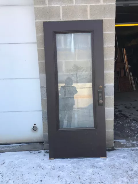 Mead 5 Antique Flat Glass Oak Entrance Door Egg And Dart 35 5/8 X 83.5