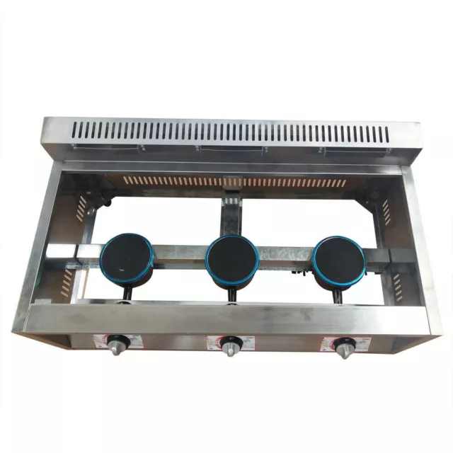 3-Pan Food Warmer Steam Buffet Counter-top Gas Fryer Steam Table Commercial 3*6L