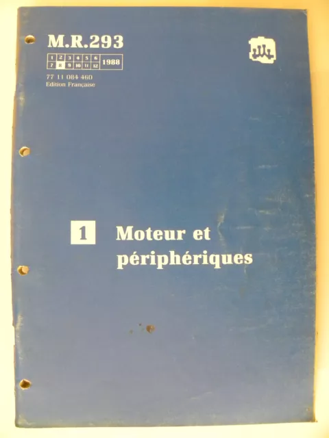 Manuel d'atelier Renault 19 partie 1 du M.R 293 Moteur et périphériques