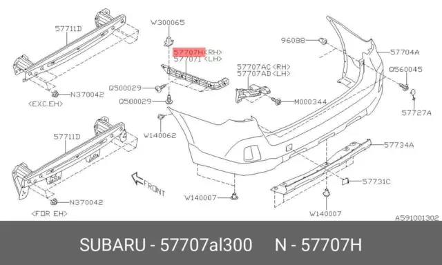 Genuine OE Brkt Sd R Sdn Right Hand 57707AL300 for Subaru 57707-AL300