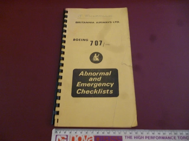 BRITANNIA AIRWAYS BOEING 707 Abnormal & Emergency Checklists March 1971 ...
