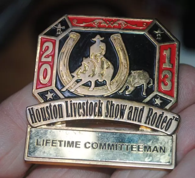 2013 Houston Livestock Show & Rodeo "LIFETIME COMMITTEEMAN" pin / badge, scarce