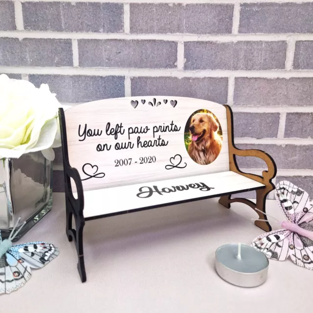 Personalised Photo Pet Memorial Bench Freestanding Keepsake Memory Heaven Gift