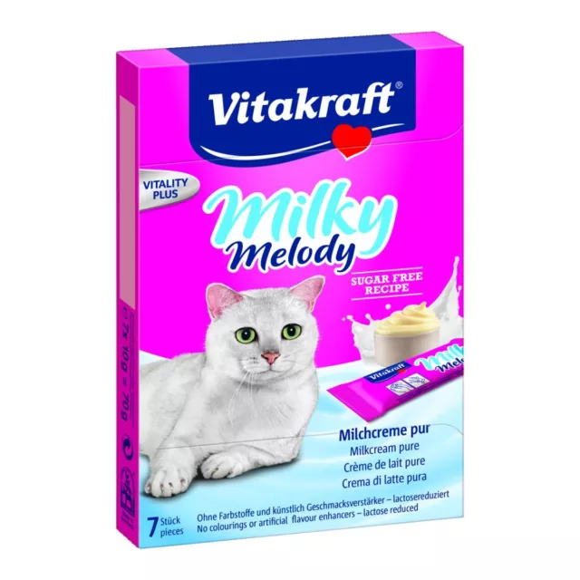 VITAKRAFT Snacks para Gatos Milky Melody Pur - 70g - Crema de Leche Premios